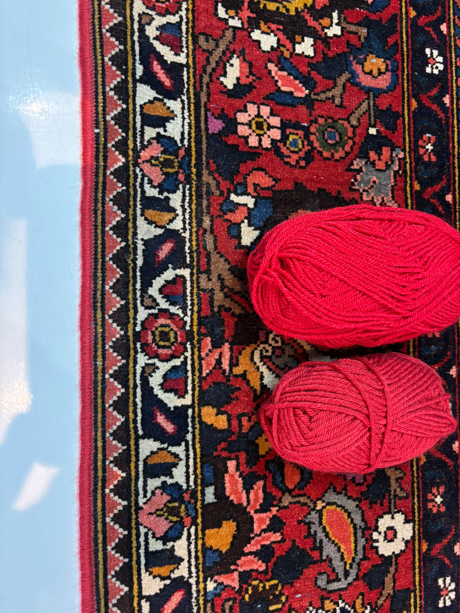 Tapis lavé et restauré en atelier