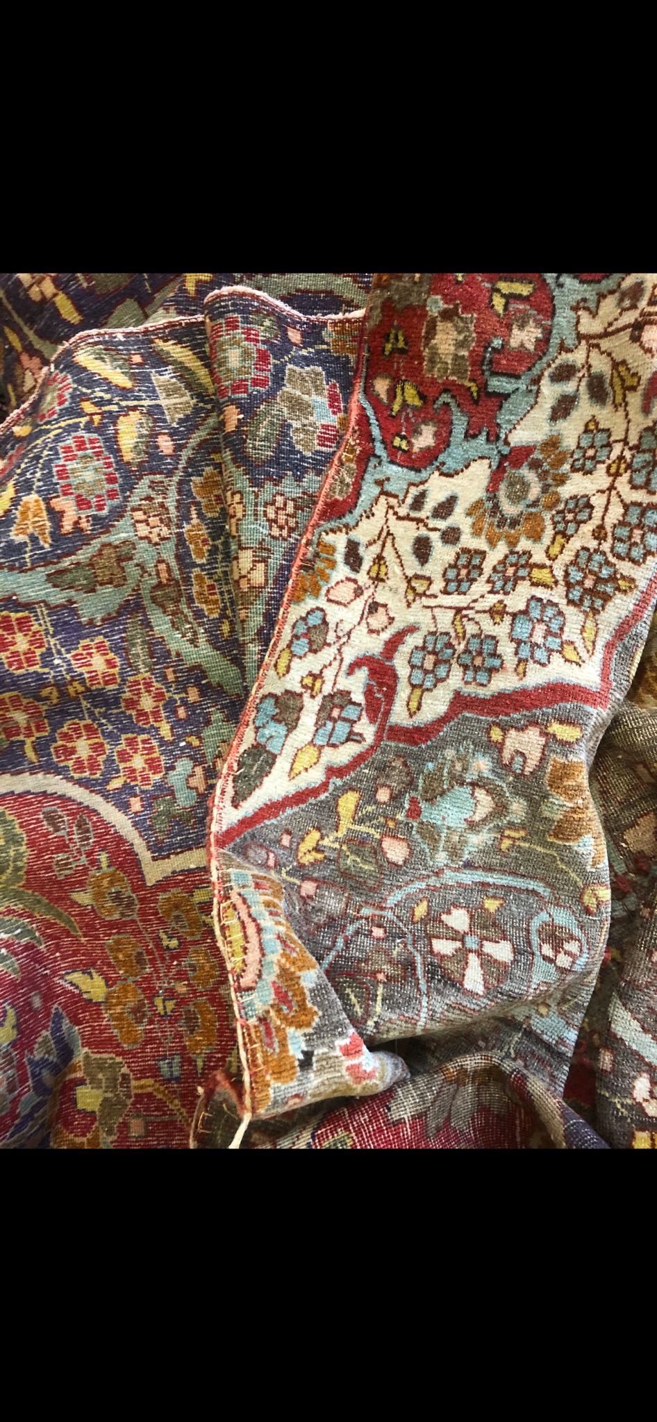 Tapis lavé et restauré en atelier